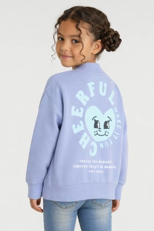 sweatvest met backprint lila