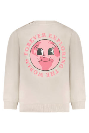 sweater met backprint beige