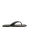 Sacha leren teenslippers zwart