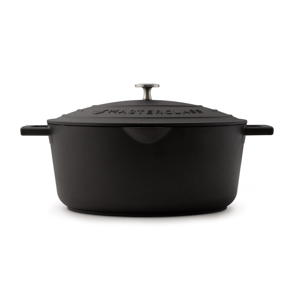 MasterClass ovalen gietaluminium braadpan (Ø40x27,5 cm) (6L) (lichtgewicht) - zwart