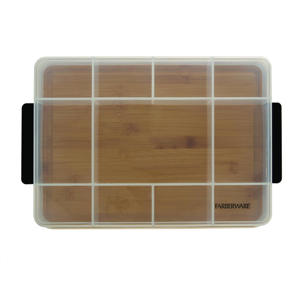 Farberware snackbox groot met bamboe deksel