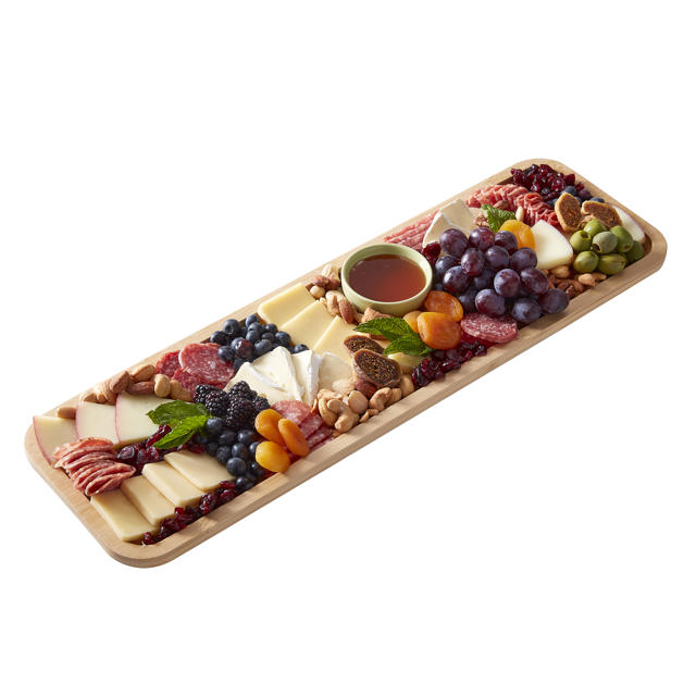 Ruim Bamboe Charcuterie Planken Kaasplank Rechthoekige Snijplank Kaas Dienblad Met Keramische Kommen, Trays Voor Het Serveren Van Voedsel Multifunctioneel