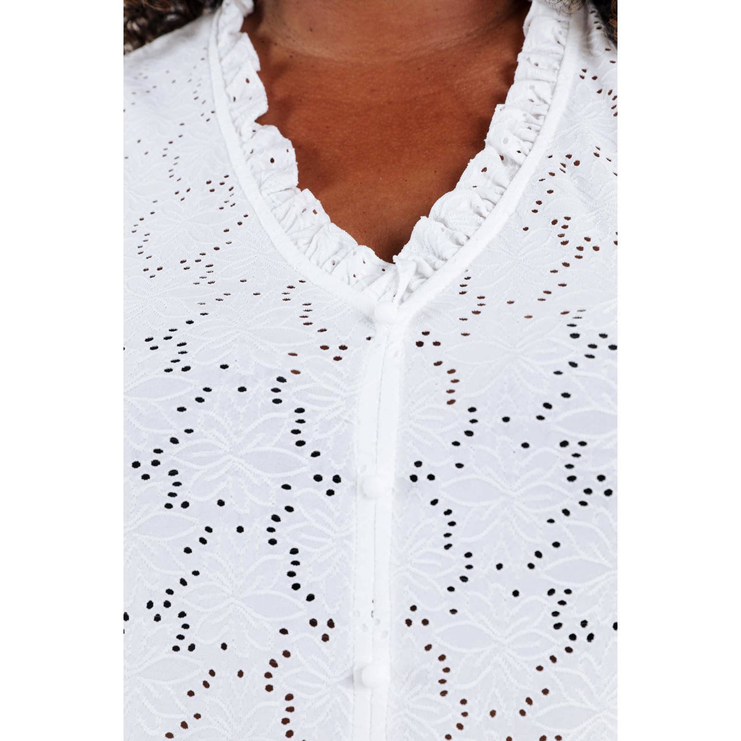 Paprika blousetop ecru broderie