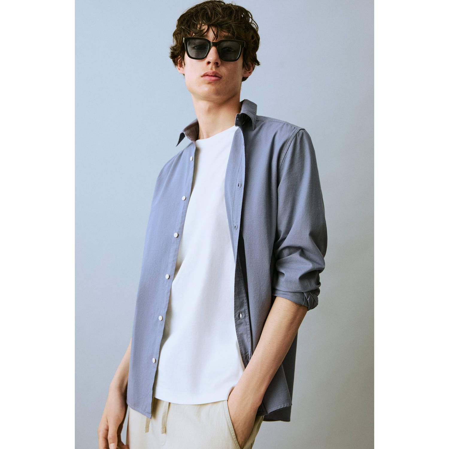 MANGO TEEN overhemd grijs