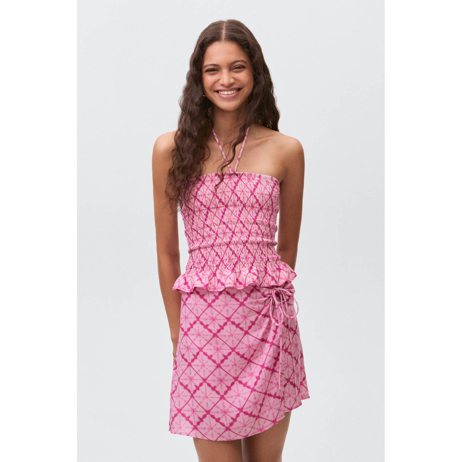 MANGO TEEN wikkelrok roze