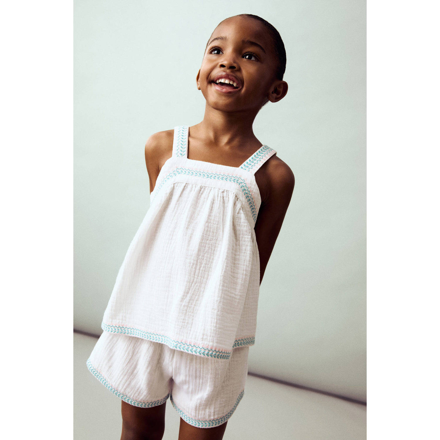 Mango Kids mouwloze top wit
