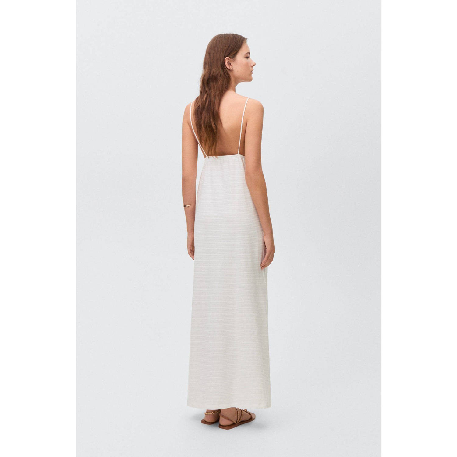 MANGO TEEN maxi jurk ivoor