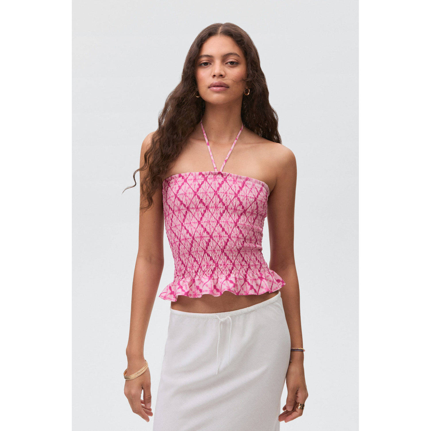 MANGO TEEN strapless top roze