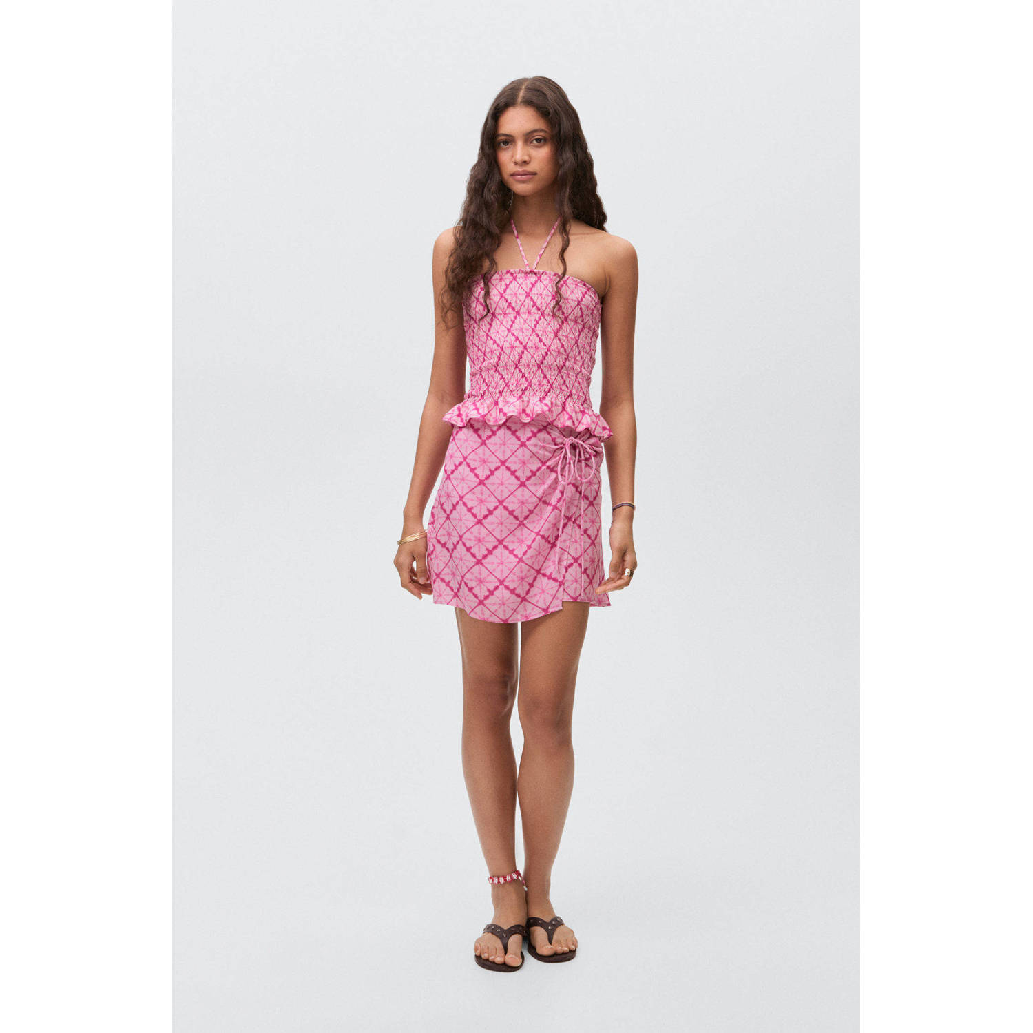 MANGO TEEN strapless top roze
