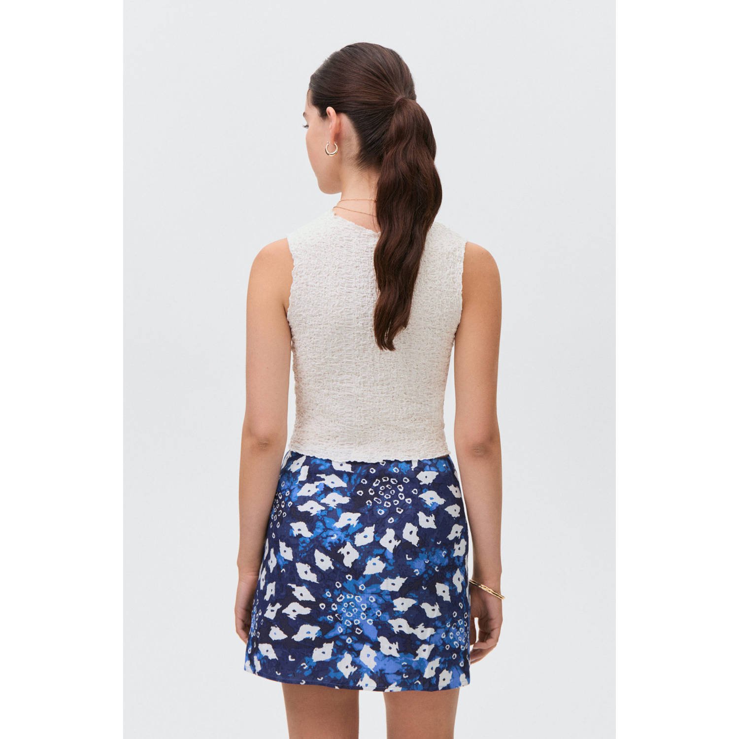 MANGO TEEN korte rok blauw