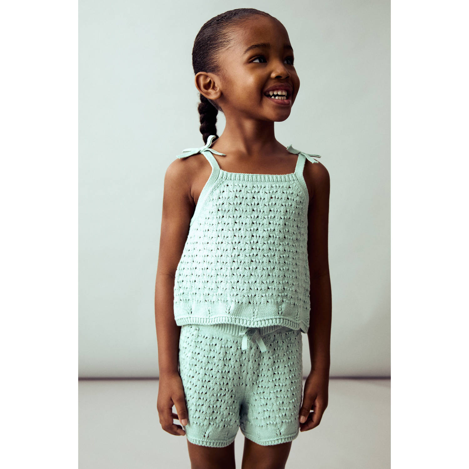 Mango Kids casual short mintgroen