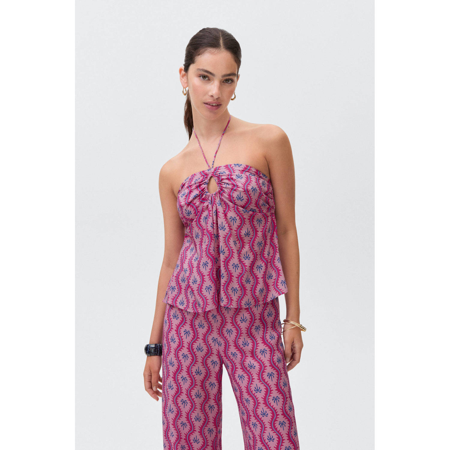 MANGO TEEN strapless top roze