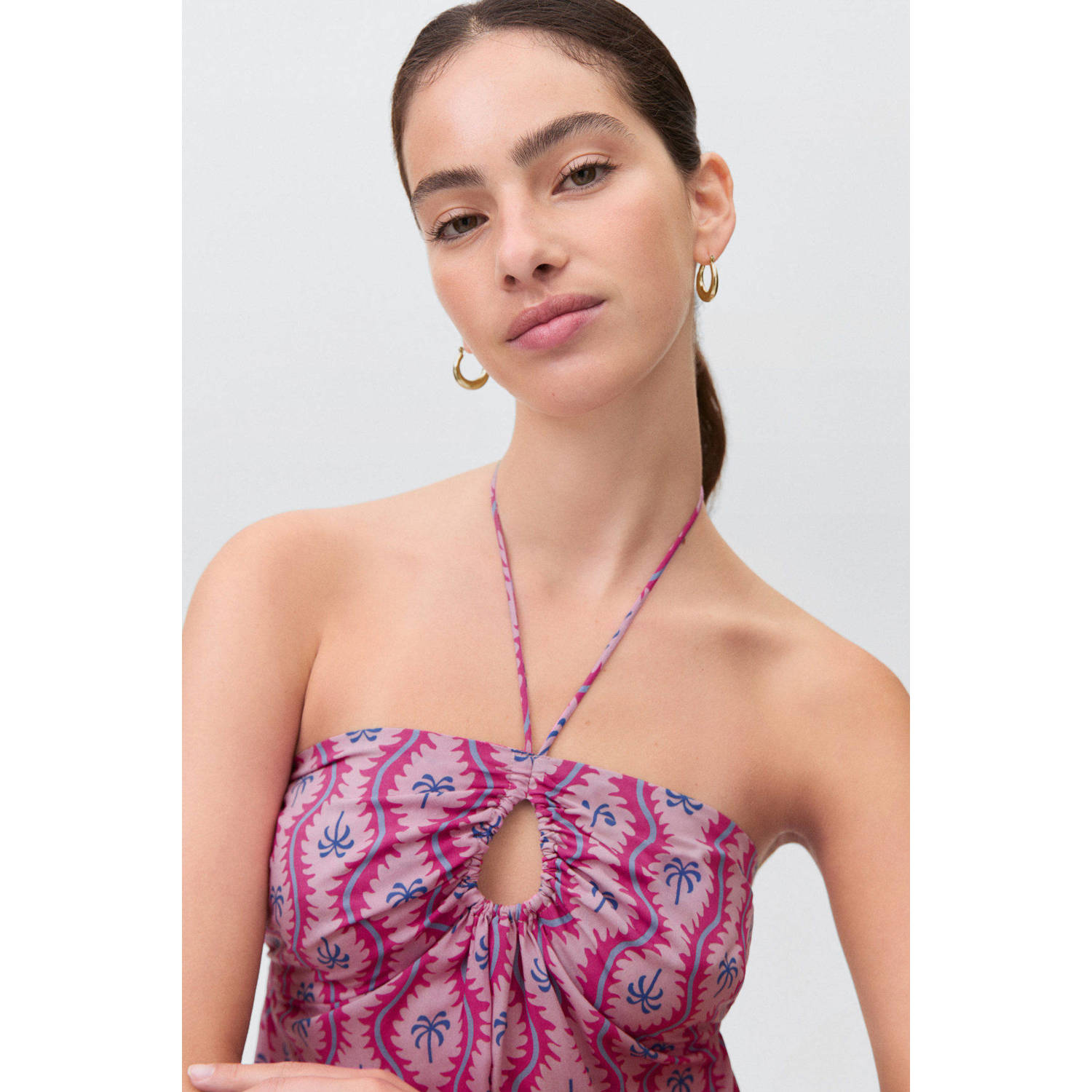 MANGO TEEN strapless top roze