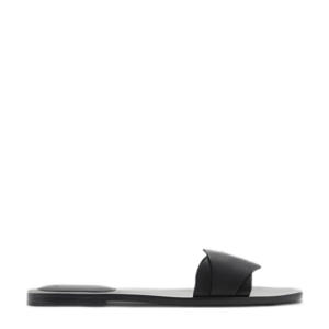   leren slippers zwart
