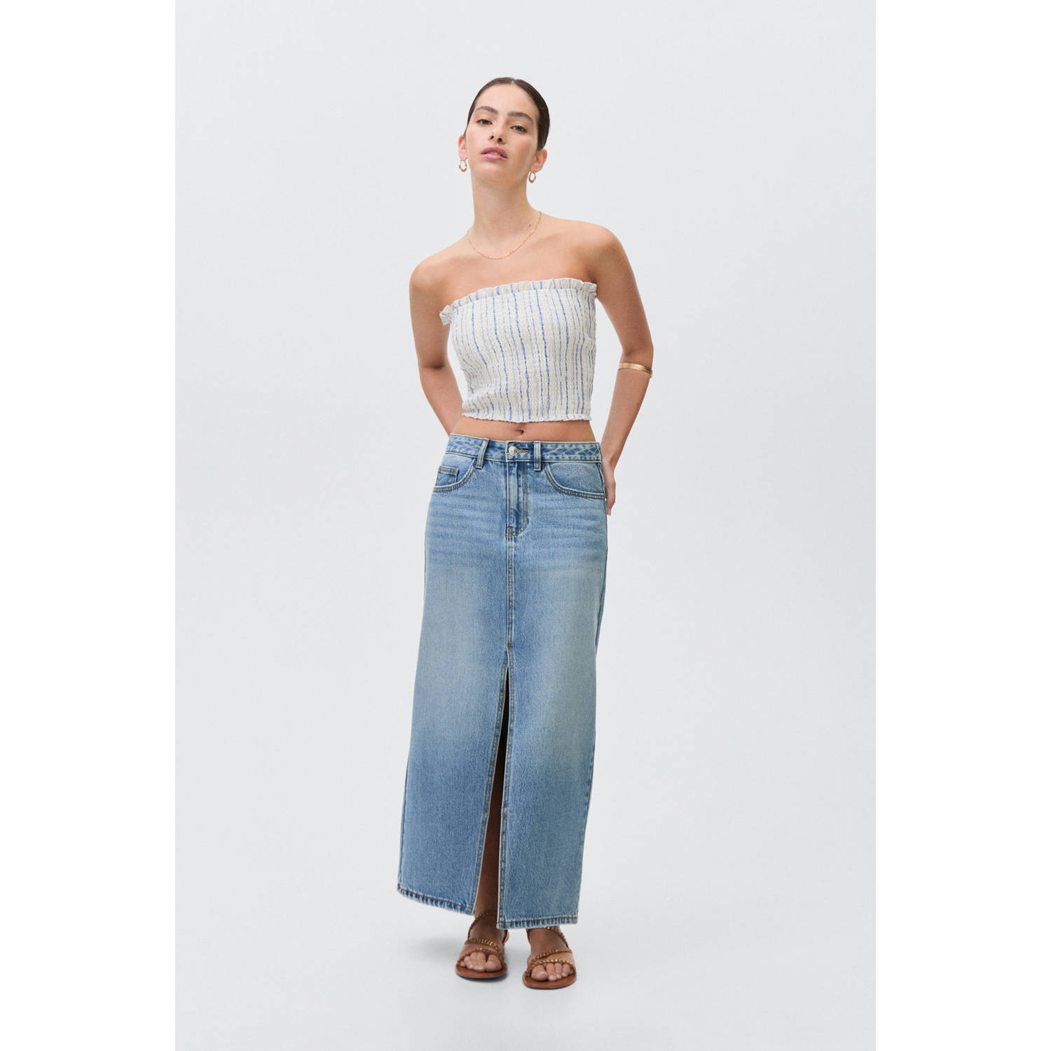MANGO TEEN denim spijkerrok blauw