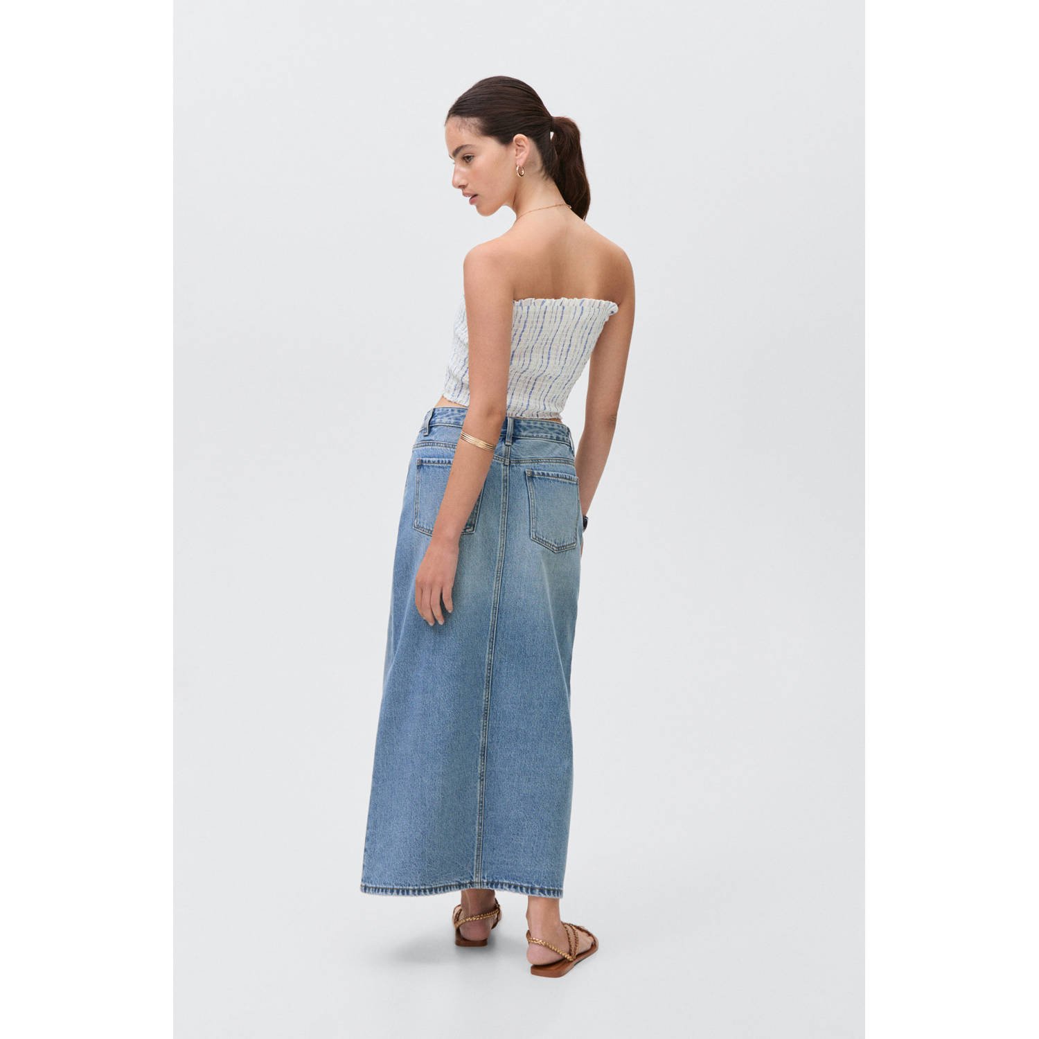 MANGO TEEN denim spijkerrok blauw