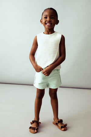 denim short lichtgroen