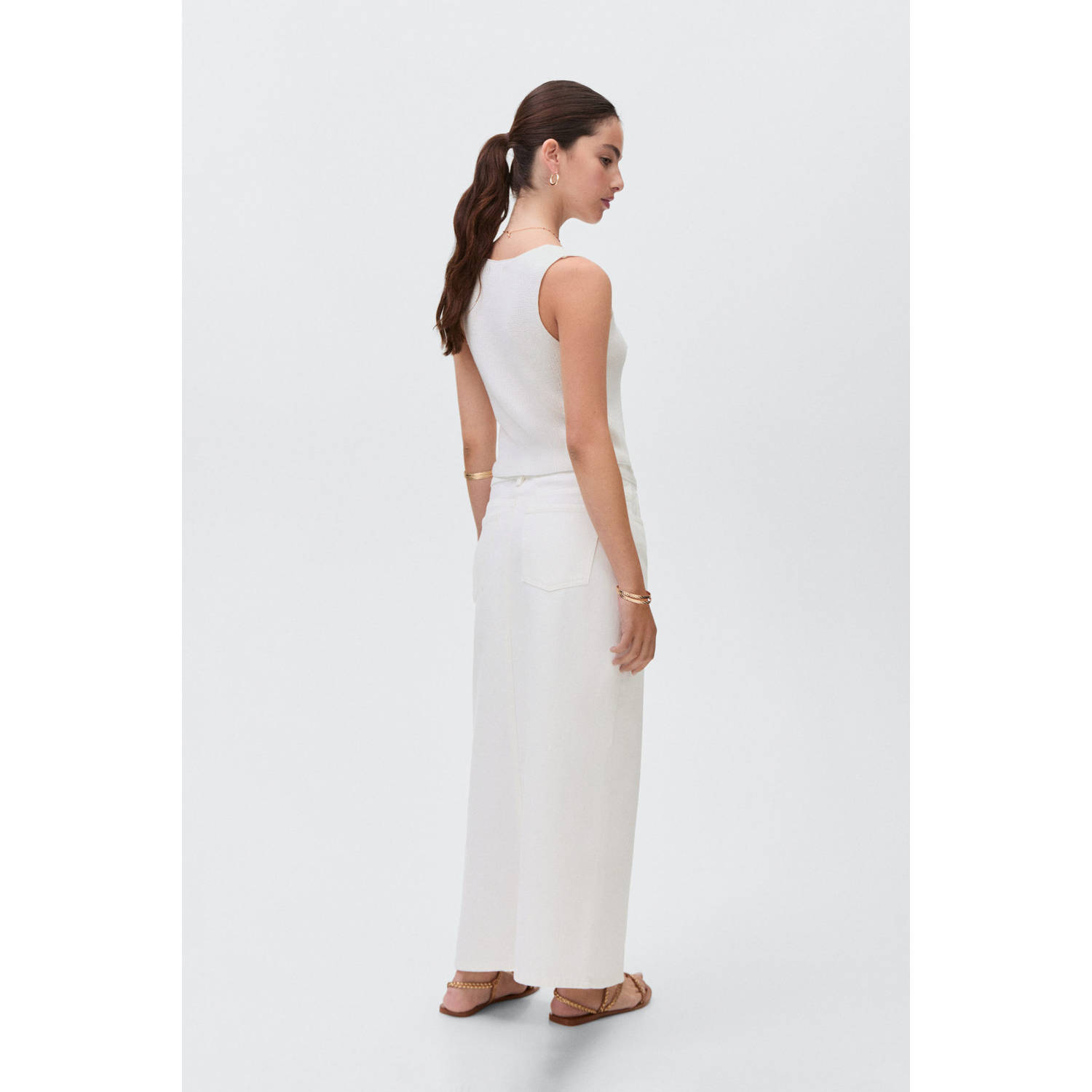 MANGO TEEN denim spijkerrok wit