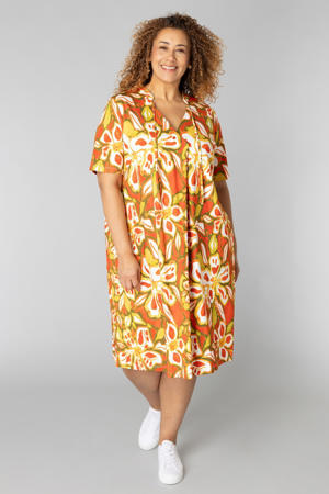 midi jurk oranje