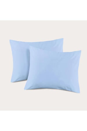 basis kussensloop lichtblauw - (60x70 cm) (set van 2)