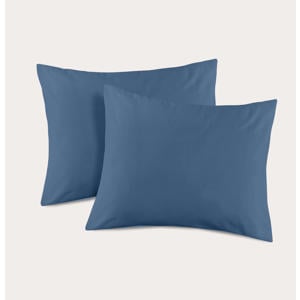 basis kussensloop blauw - (60x70 cm) (set van 2)