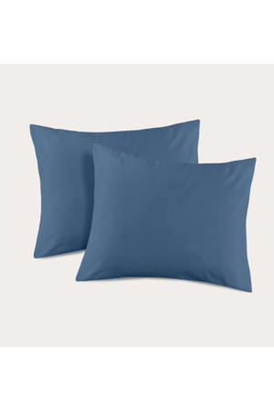 basis kussensloop blauw - (60x70 cm) (set van 2)