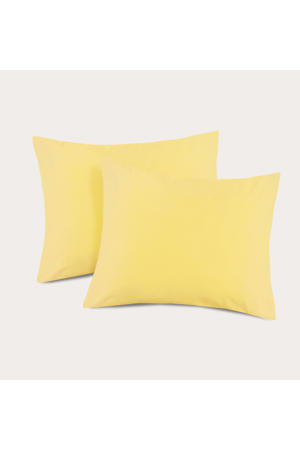 basis kussensloop geel - (60x70 cm) (set van 2)