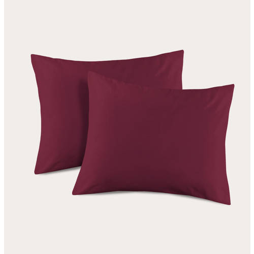 NOUS Living basis kussensloop Burgundy - (set van 2) afbeelding