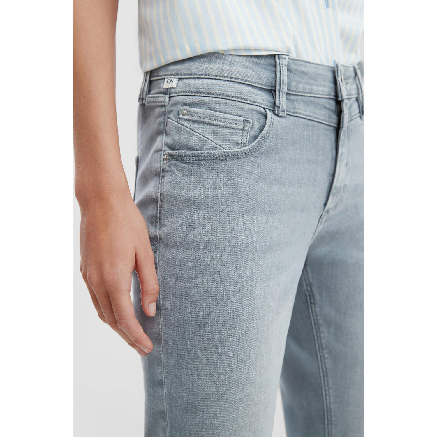 Q S by s.Oliver low waist slim fit jeans grey denim