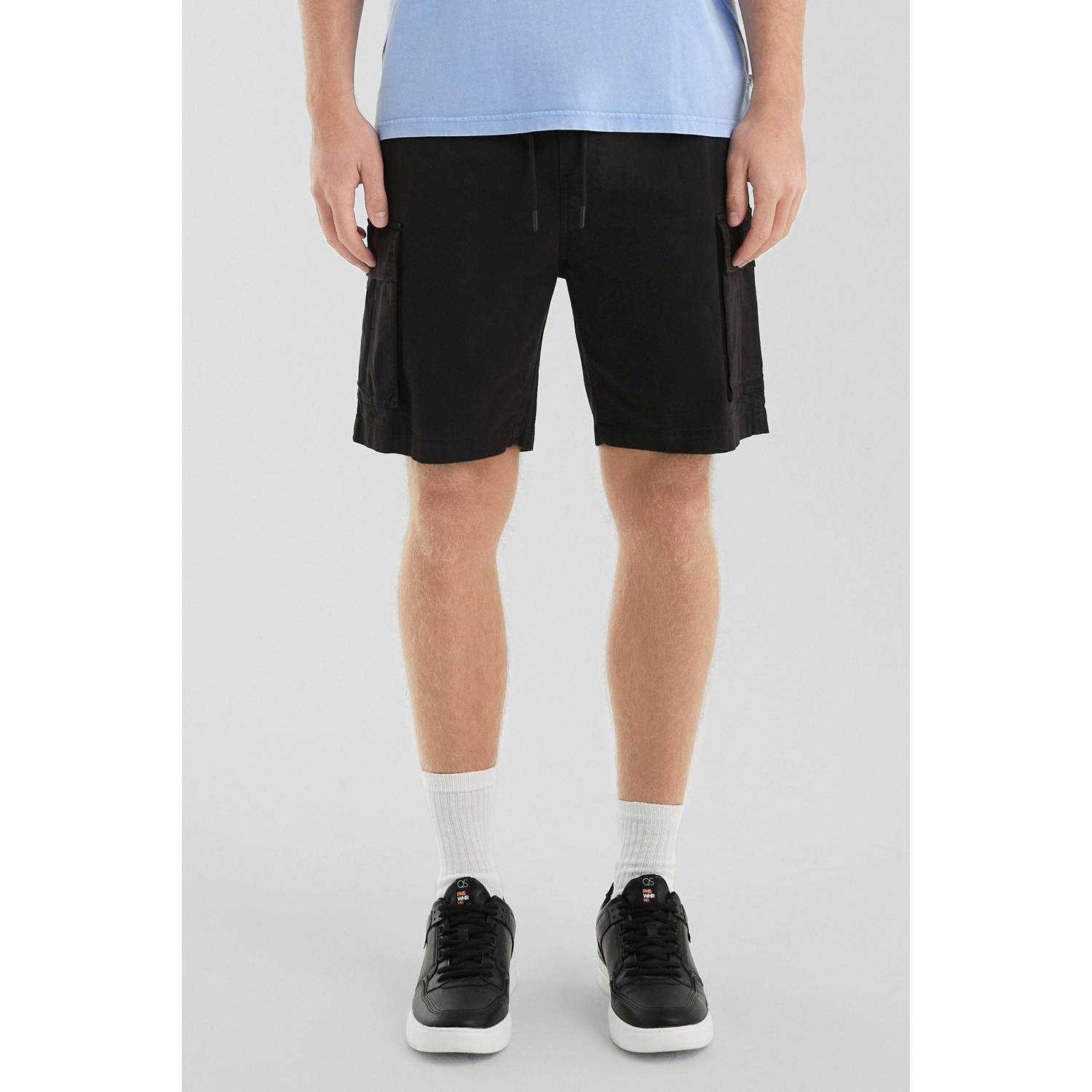 Q S by s.Oliver regular cargo short zwart