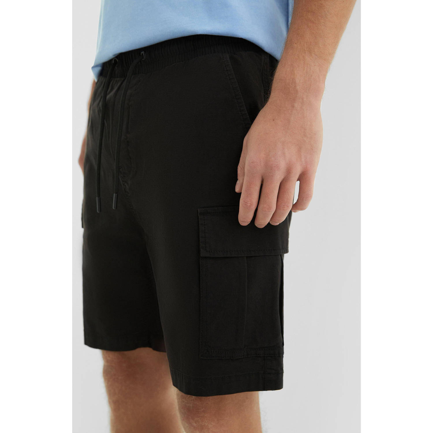 Q S by s.Oliver regular cargo short zwart