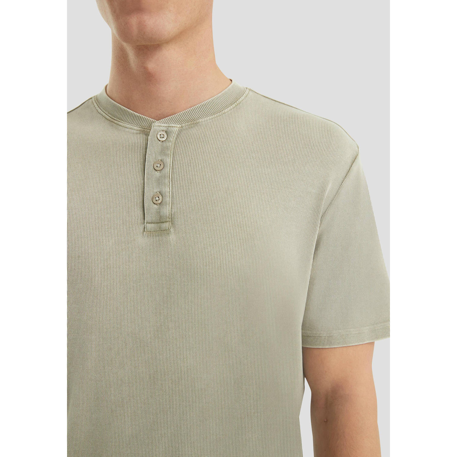 Q S by s.Oliver T-shirt rib gebreid beige