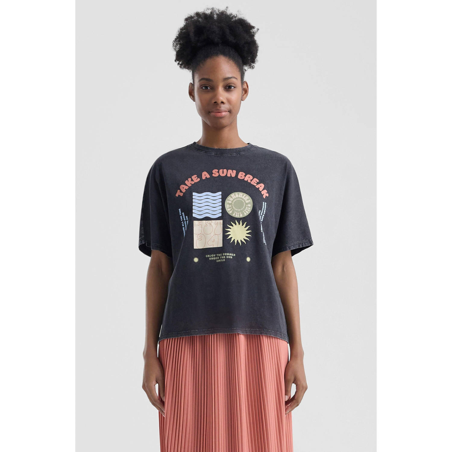 Q S by s.Oliver T-shirt zwart
