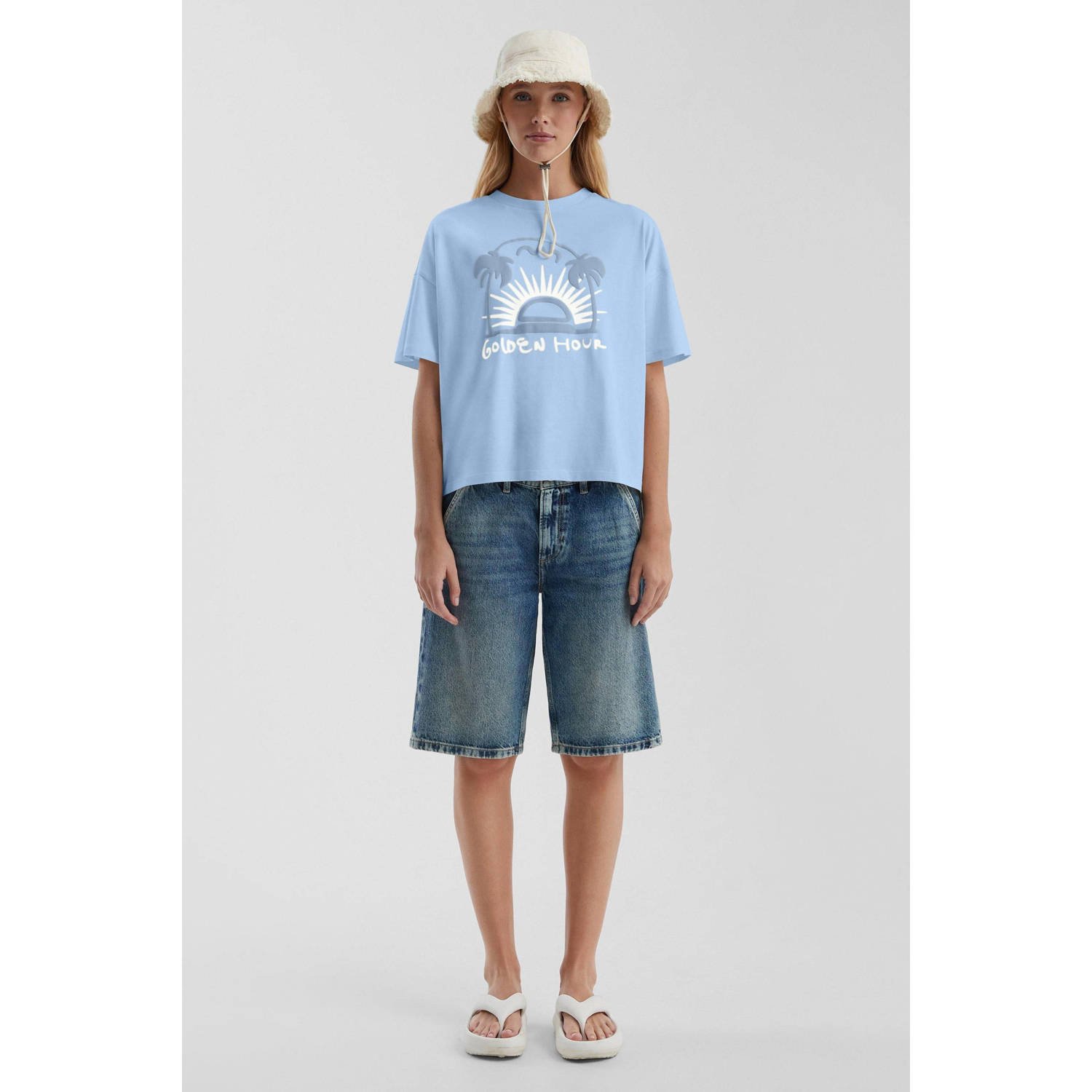Q S by s.Oliver T-shirt lichtblauw