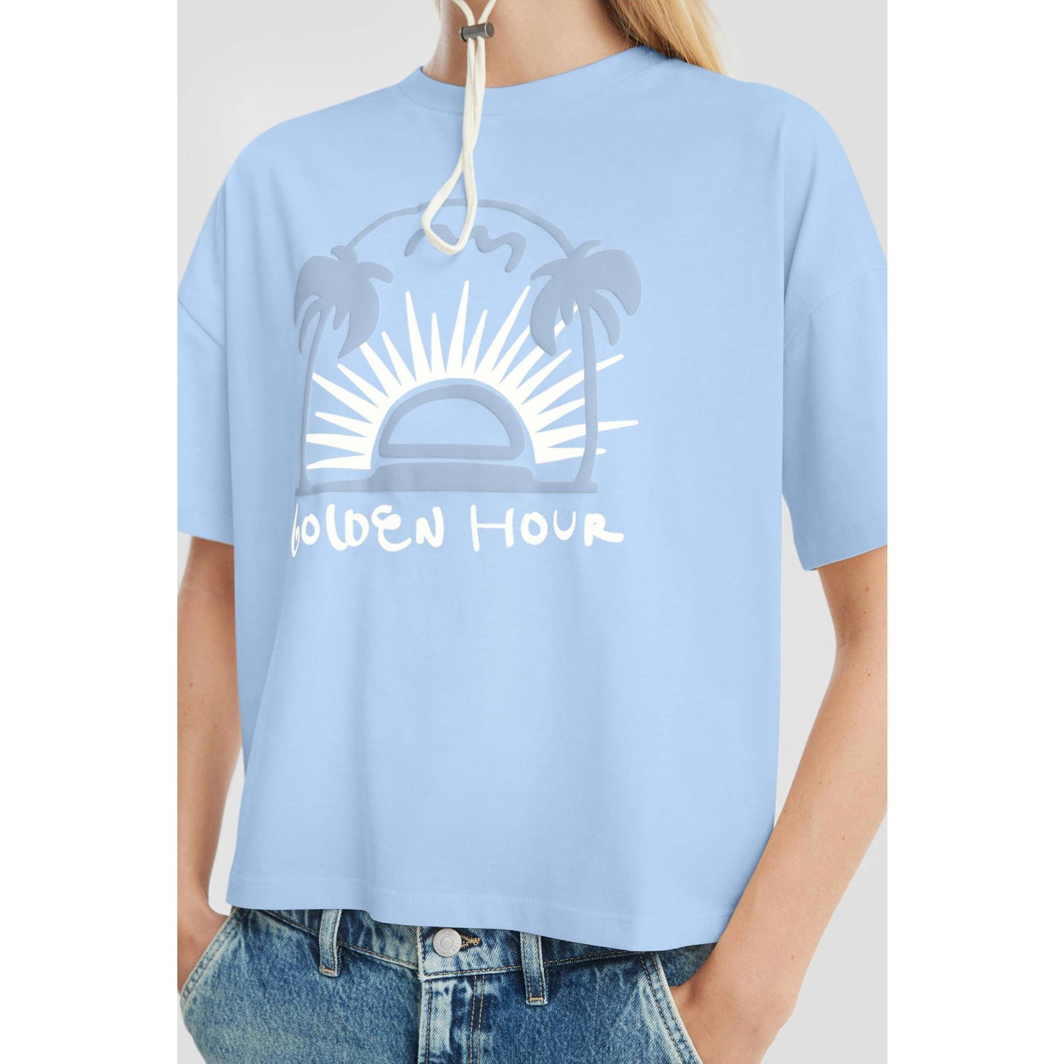 Q S by s.Oliver T-shirt lichtblauw