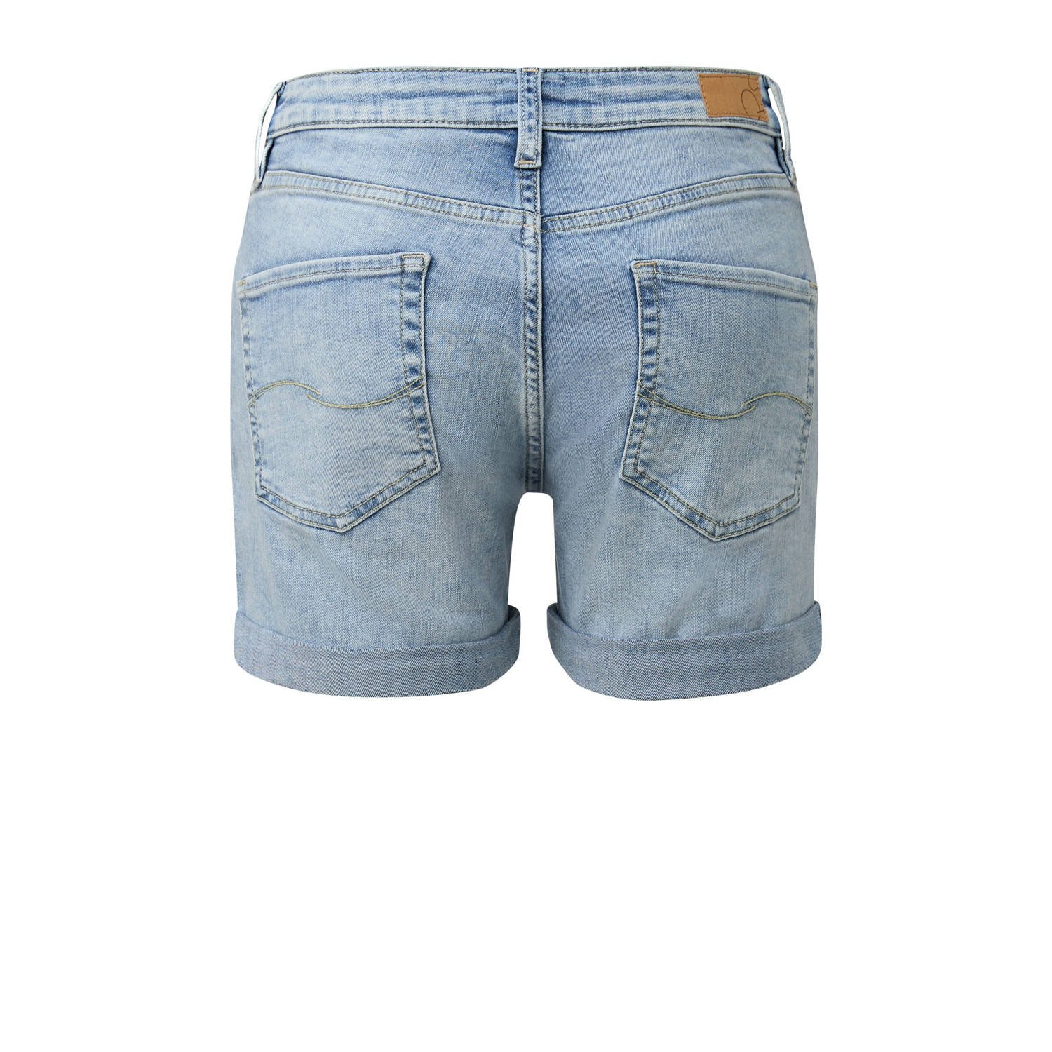 Q S by s.Oliver denim slim regular waist short light blue denim