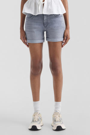 denim slim regular waist short grey denim