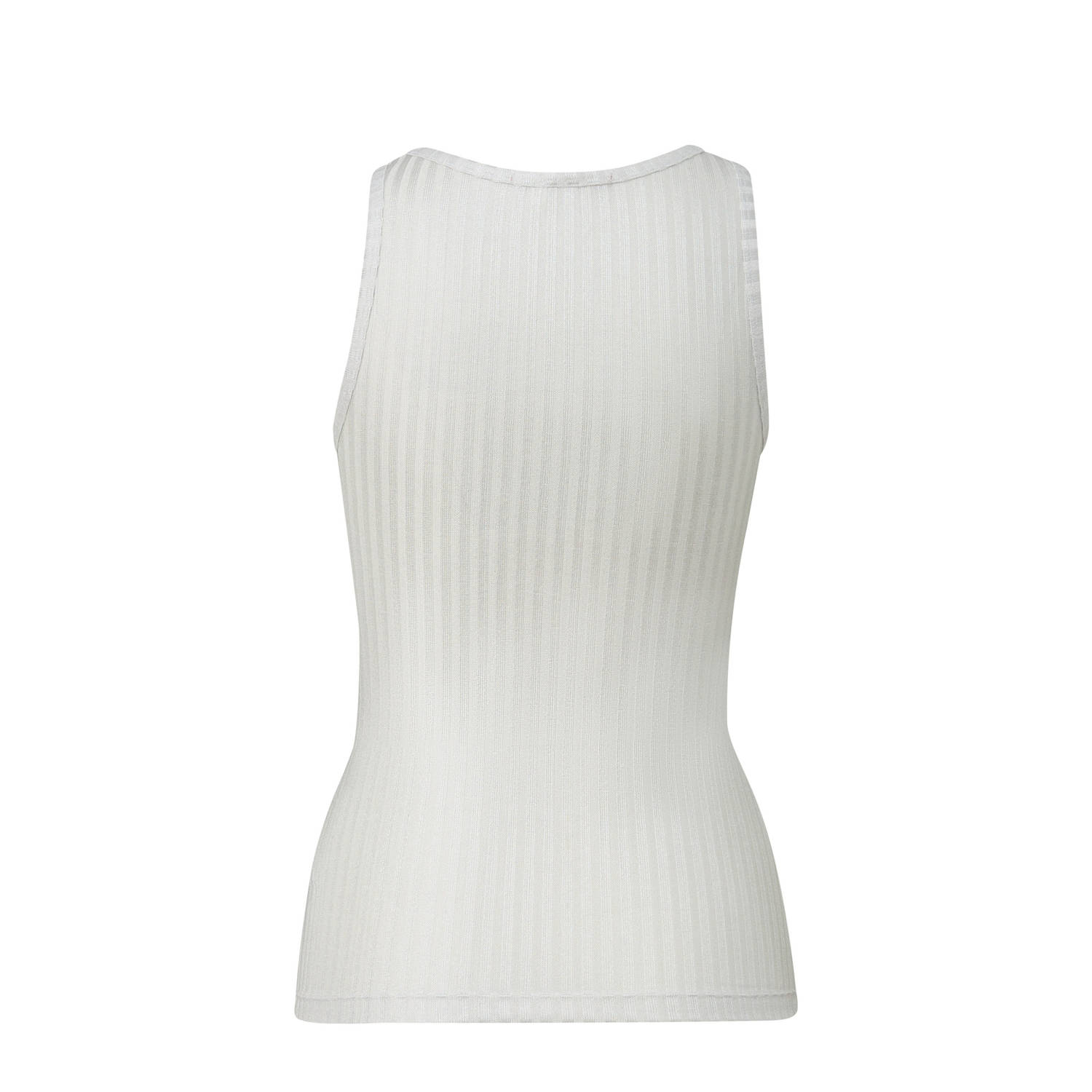 Q S by s.Oliver mouwloze top wit rib gebreid