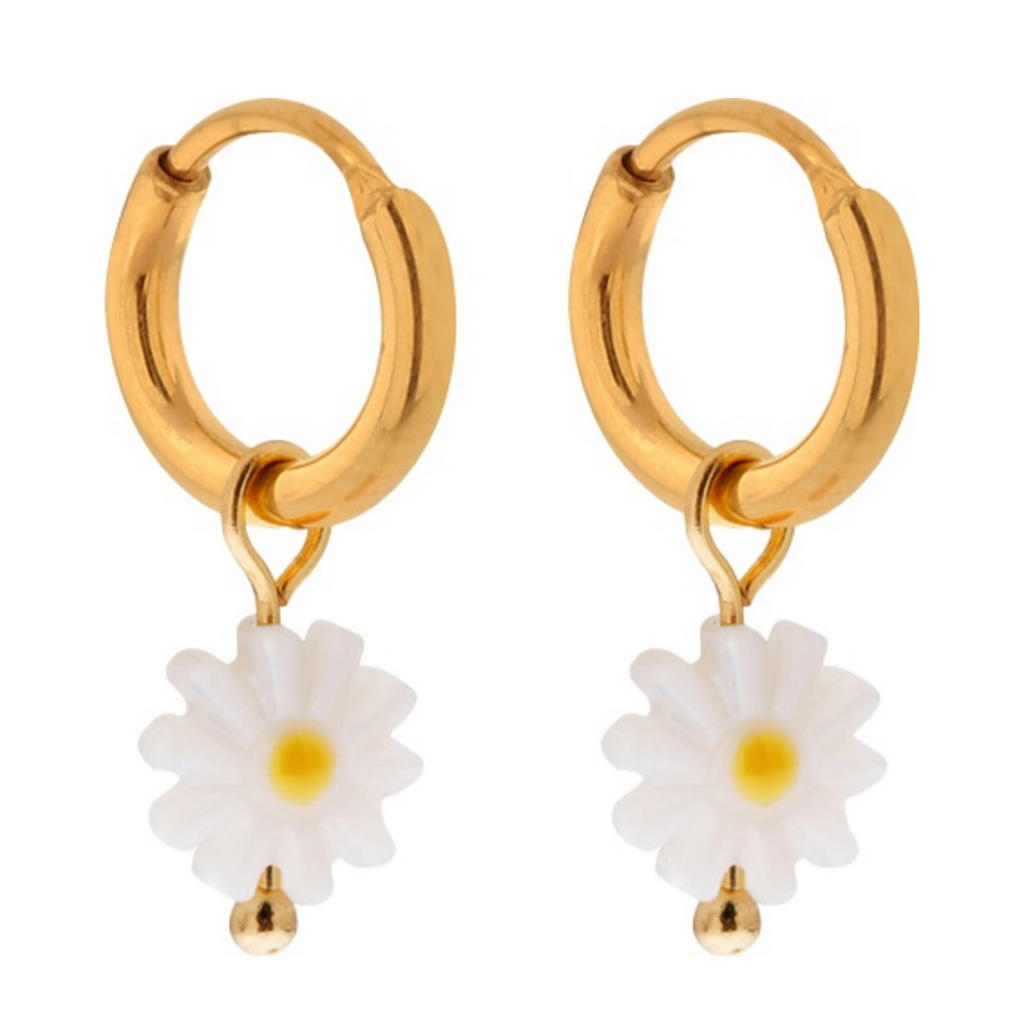 Label Kiki gold plated oorbellen Daisy Hoops