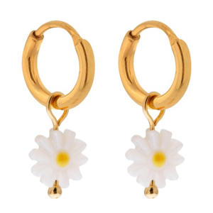 gold plated oorbellen Daisy Hoops