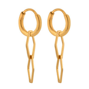 gold plated oorbellen Wobbly Hoops