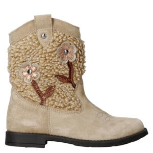 suède cowboylaarzen beige