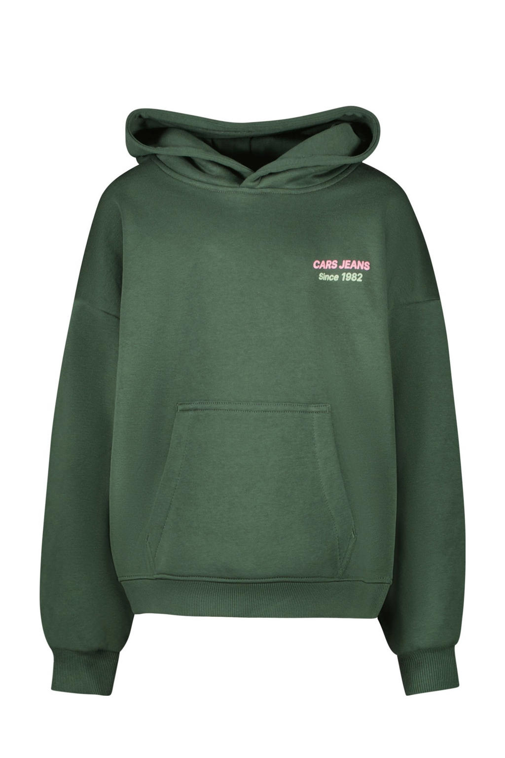 Groene meisjes Cars hoodie van katoen met backprint, lange mouwen en capuchon