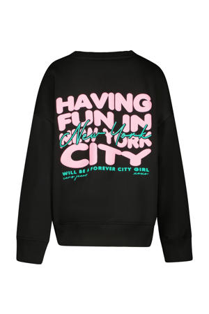 sweater met backprint zwart