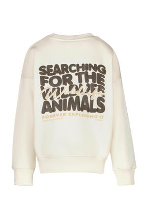 sweater met backprint beige