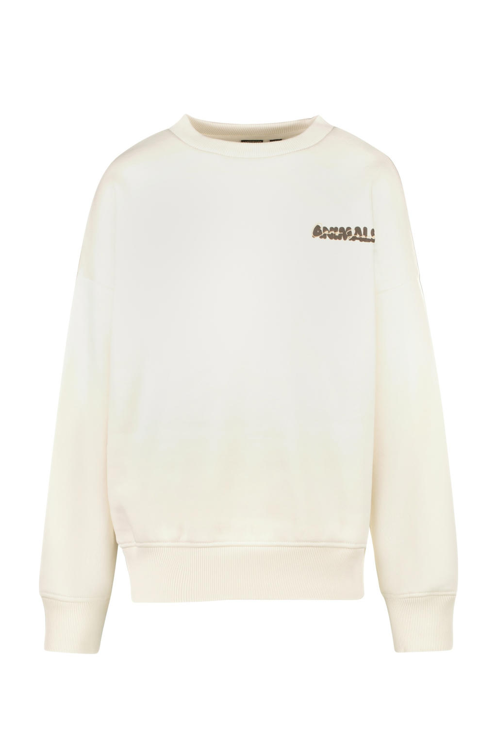 Beige, ecru en bruine meisjes Cars sweater met backprint, lange mouwen, ronde hals en geribde boorden