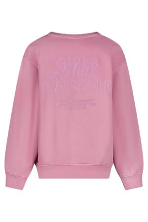 sweater met backprint roze