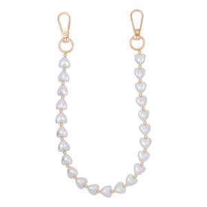 telefoonkoord met parels goudkleurig