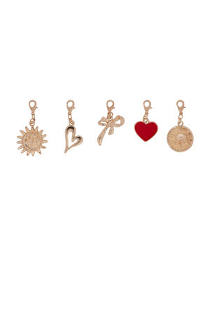 set van 5 bedels goudkleurig