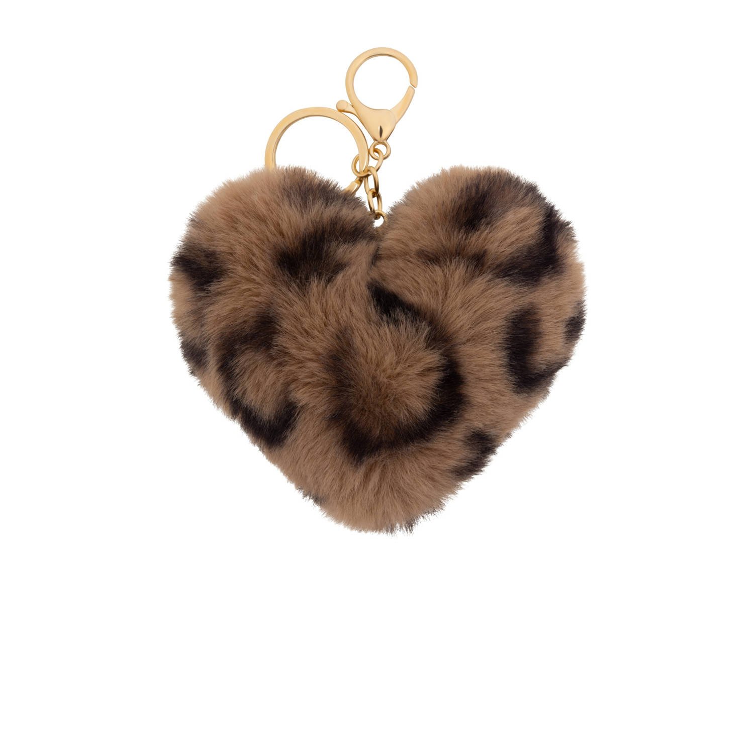 Life of Bulu sleutelhanger met panterprint bruin